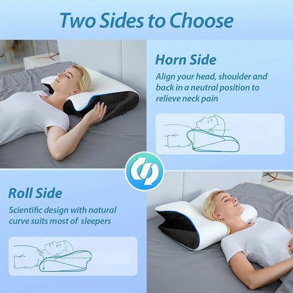 Ergonomic Memory Foam Neck Pillow – Cervical Support for Deep & Comfortable Sleep