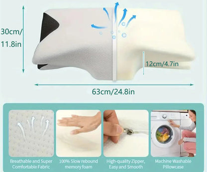 Ergonomic Memory Foam Neck Pillow – Cervical Support for Deep & Comfortable Sleep